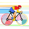 Farbenfroher Radfahrer Icon
