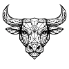 Geometric bull's head