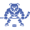 Minimalistische Bulldogge Silhouette Eishockey 
