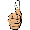Thumb with plaster – Toi Toi Toi