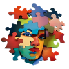 Puzzlesporträt Farbexplosion