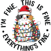 Cat Garland and Christmas Hat