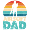 Airsoft Dad Retro Sunset Silhouette