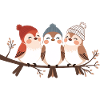 Winterliche Vogelfreunde am Ast