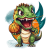 Basketball Dinosaur T-Rex Basketball Player