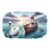 Ein weisser Schwan im Aquarell-Style