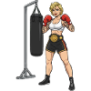 Powerful Boxer Lady Cartoon