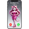 Chat Rose en appel