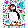 Cool Skater Puffin Retro