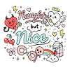 Naughty But Nice Cheeky Doodle Statement