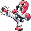 Flamingo Karate Tritt Kampfsport Kampfkunst
