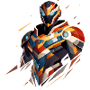 Futuristic Sci-Fi Hero in Geometric Style