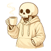 Cozy Skeleton in Hoodie – Warm Break