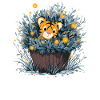 Tigerbaby im Blättertopf