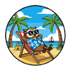 Cool Owl Beach Vacation Summer Vibes
