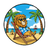 Coole Lion Beach Urlaubs-Sommerstimmung