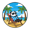 Coole Panda Beach Vacation Summer Vibes