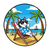 Coole Husky-Strandurlaubs-Sommervibes