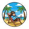 Cool Monkey Beach Vacation Summer Vibes