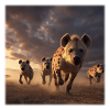 Hyenas Group Savannah Wildlife Design