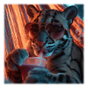 Chill Clouded Leopard Neon Hammock Design