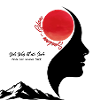 Sonnenmond-Silhouette mit rotem Orb