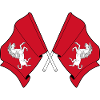 Deux drapeaux croisés Kent