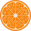 Lebendige Orangenscheibenfrüchte Retro-Zitruskunst