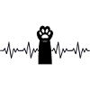 Cat's paw ECG heartbeat