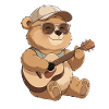 Guitar bear with sunglasses