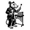 Ratte im Smoking Labormusik