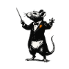 Ratte Dirigent im Smoking