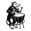 Rat in Tuxedo Drummer