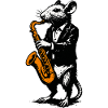 Ratte im Smoking Saxophonist