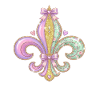 Pastel Glitter Fleurdelis