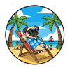 Cool Pug Beach Vacation Summer Vibes