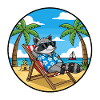 Cool Raccoon Beach Vacation Summer Vibes