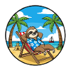Coole Sloth Beach Sommer-Urlaubsstimmung