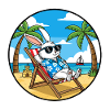 Cool Rabbit Beach Vacation Summer Vibes