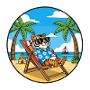 Cool Tiger Beach Vacation Summer Vibes