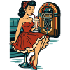 Rockabilly 50s Diner Milkshake Jukebox Retro