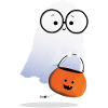 Ghost with pumpkin basket