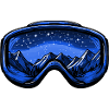 Ski goggles mountains
