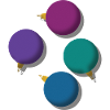 4 bunte Weihnachtskugeln 