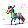 Neon-Hologramm Pferd Farbexplosion