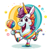 Regenbogen-Einhorn mit Lutscher