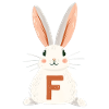 Lettre F - Lapin - Personnalisable