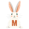 M - Lettre - Lapin - Personnalisable