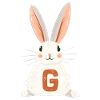 Lettre G - Lapin - Personnalisable
