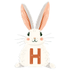 Lettre H - Lapin - Personnalisable